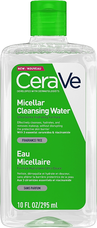 Feuchtigkeitsspendendes Mizellenwasser mit Ceramiden und Niacinamid - CeraVe Micellar Cleansing Water — Bild N1