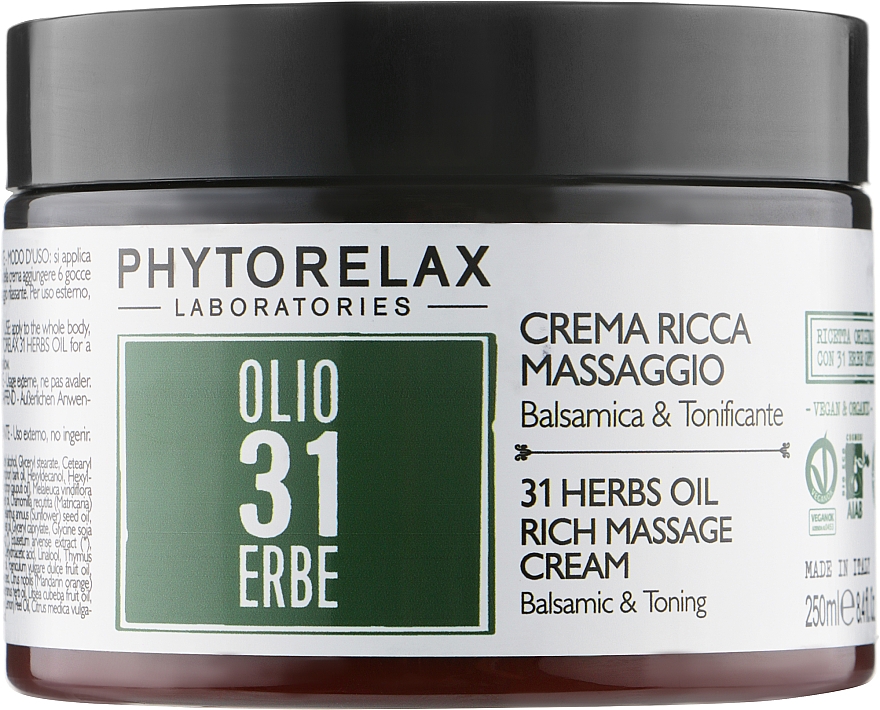 Entspannende Massagecreme für den Körper - Phytorelax Laboratories 31 Herbs Rich Massage Cream — Bild N1
