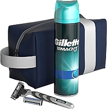 Gesichtspflegeset - Gillette Mach 3 Extra Comfort (Rasiergel 200ml + Rasierer + Rasierklingen 2 St. + Kosmetiktasche) — Bild N2