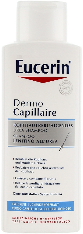 Beruhigendes und feuchtigkeitsspendendes Shampoo mit Urea für trockene und juckende Kopfhaut - Eucerin DermoCapillaire Calming Urea Shampoo — Bild N2