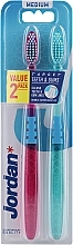 Zahnbürste mittel rosa und türkis 2 St. - Jordan Target Teeth Toothbrush — Bild N1