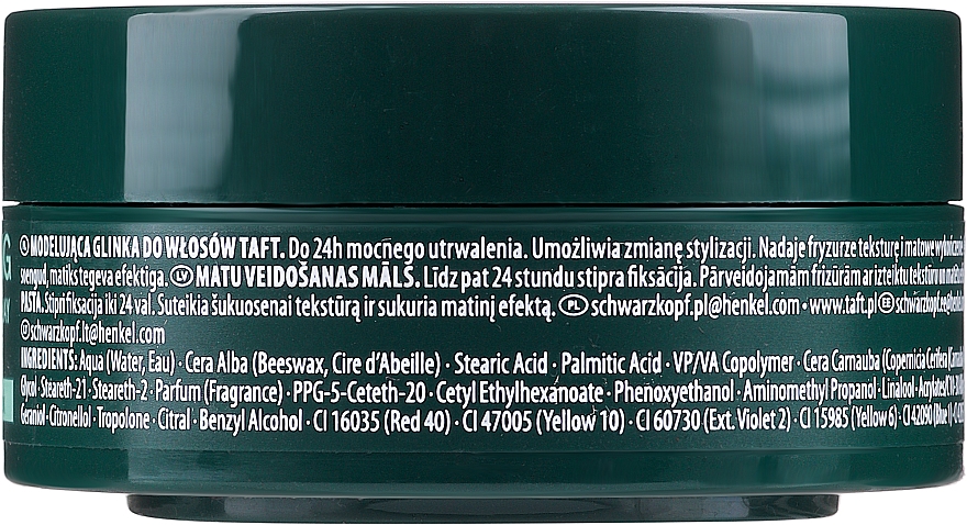Schwarzkopf Taft Looks Molding Clay - Modellierende Tonpaste mit Matt-Effekt für das Haar — Bild N2