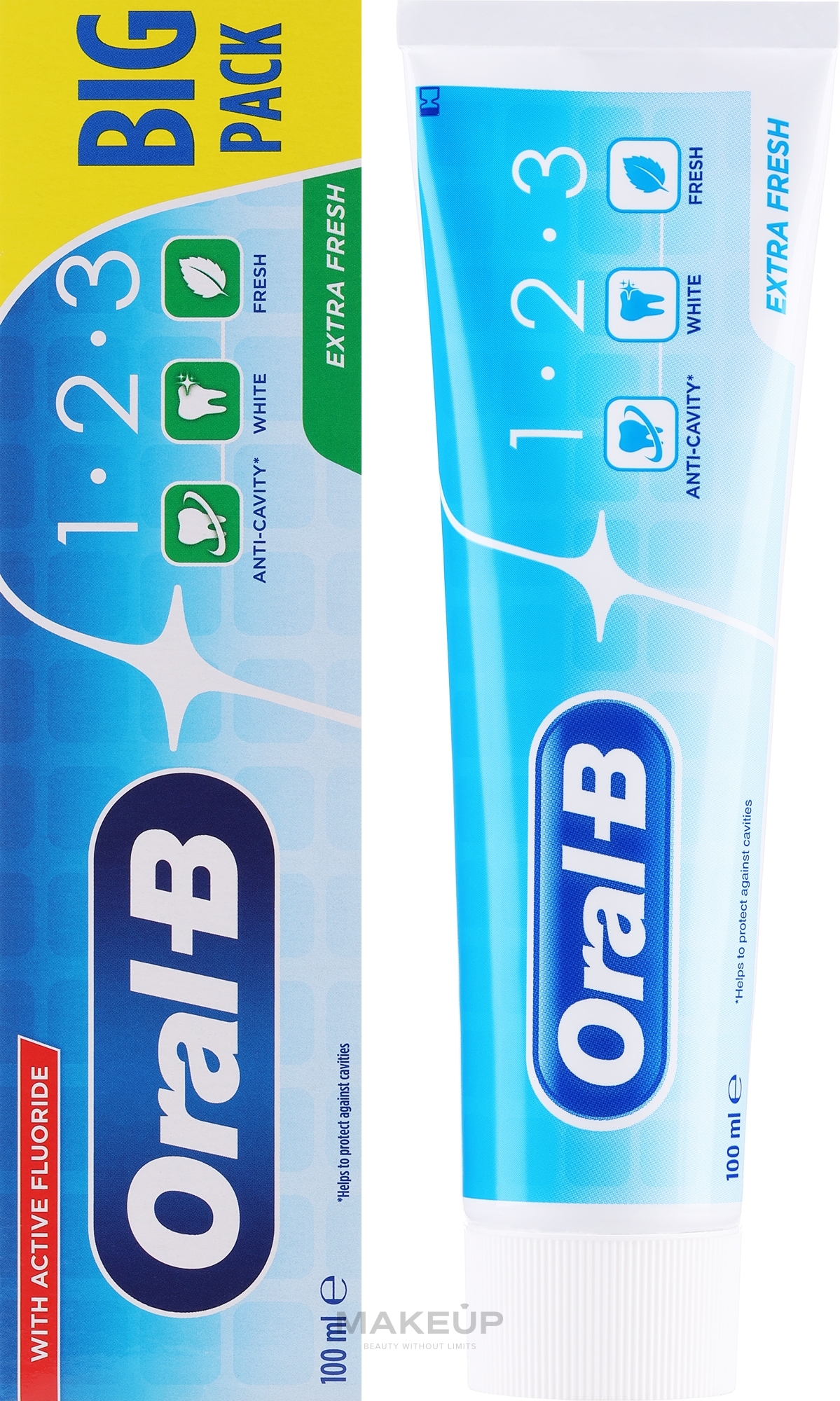 Erfrischende und aufhellende Zahnpasta mit Fluorid - Oral B 1-2-3 Salt Power White Toothpaste — Bild 100 ml
