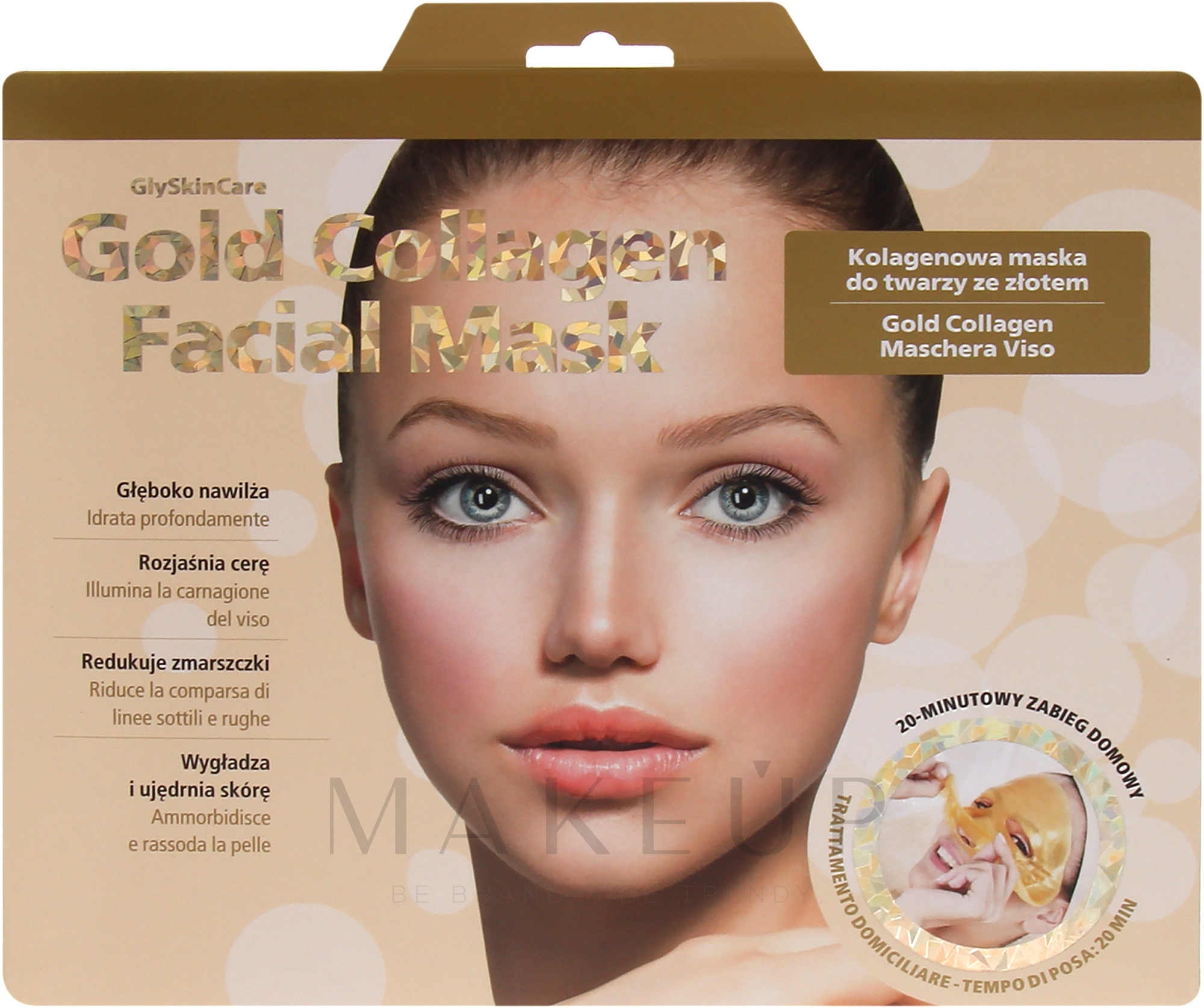 Kollagen-Gesichtsmaske mit Gold gegen Falten - GlySkinCare Gold Collagen Facial Mask — Bild 1 St.