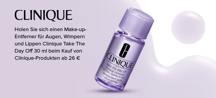 Holen Sie sich einen Make-up-Entferner für Augen, Wimpern und Lippen Clinique Take The Day Off 30 ml beim Kauf von Clinique-Produkten ab 26 €