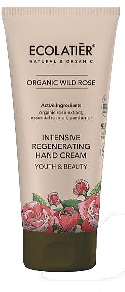 Intensiv regenerierende Handcreme mit wilder Rose - Ecolatier Organic Wild Rose Intensive Regenerating Hand Cream