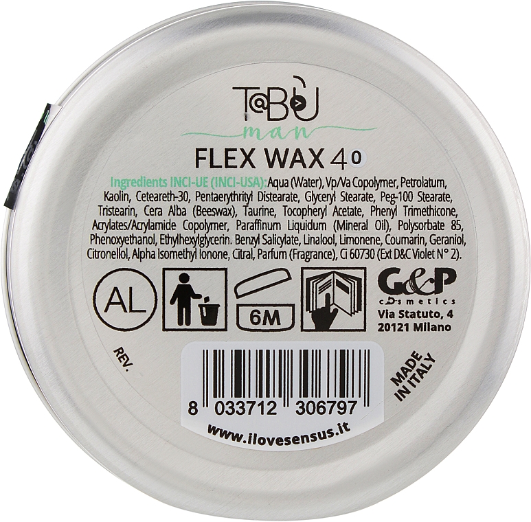 Starkes mattes Haarwachs - Sensus Tabu Flex Wax 40 — Bild N3