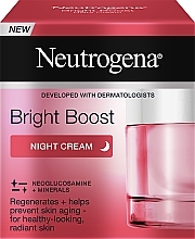 Feuchtigkeitsspendende und regenerierende Anti-Aging Nachtcreme mit Hyaluronsäure, Neoglucosamin und Mineralien - Neutrogena Bright Boost Night Cream — Bild N2
