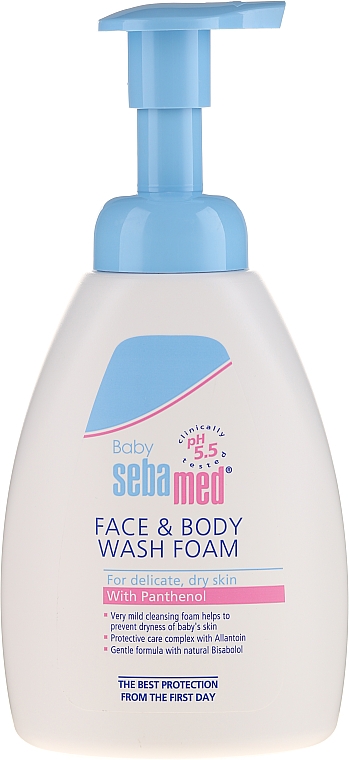 Reinigungsschaum für Körper und Gesicht für die delikate Babyhaut - Sebamed Face & Body Wash Foam — Bild N1