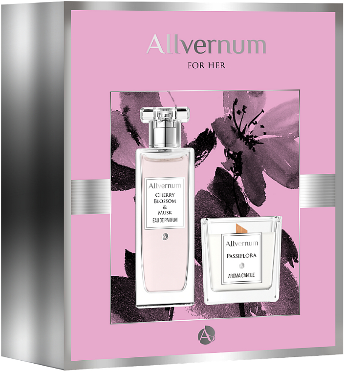 Allvernum Cherry Blossom & Musk - Duftset (Eau de Parfum 50ml + Duftkerze 100g) — Bild N1