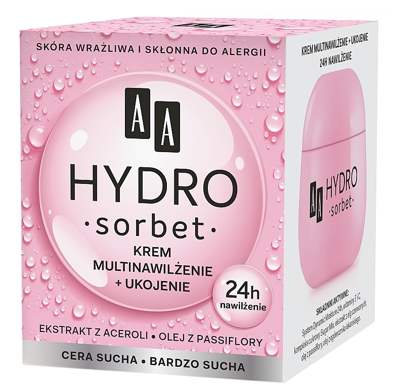 Feuchtigkeits- und Pflegecreme für trockene und sehr trockene Haut mit Acerola - AA Hydro Sorbet Moisturising & Nutrition Cream — Foto N2