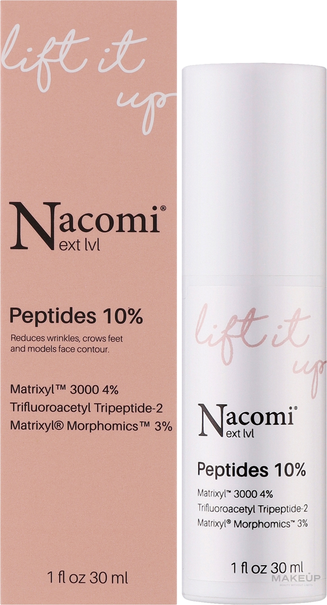 Lifting-Serum für das Gesicht mit Peptiden - Nacomi Next Level Lift It Up Peptides 10% — Bild 30 ml