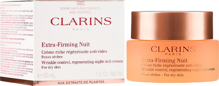 Regenerierende Antifalten Nachtcreme 60+ - Clarins Extra-Firming Night Rich Cream For Dry Skin