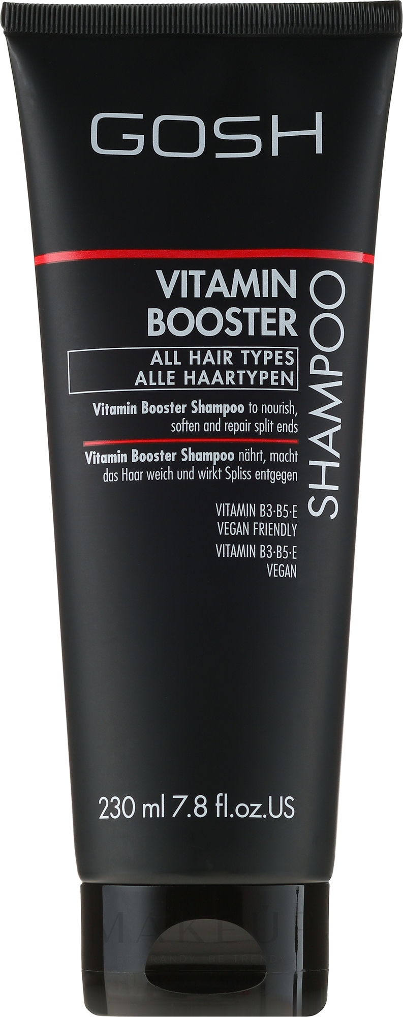 Nährendes Shampoo für strapaziertes Haar mit Vitaminen - Gosh Vitamin Booster — Bild 230 ml