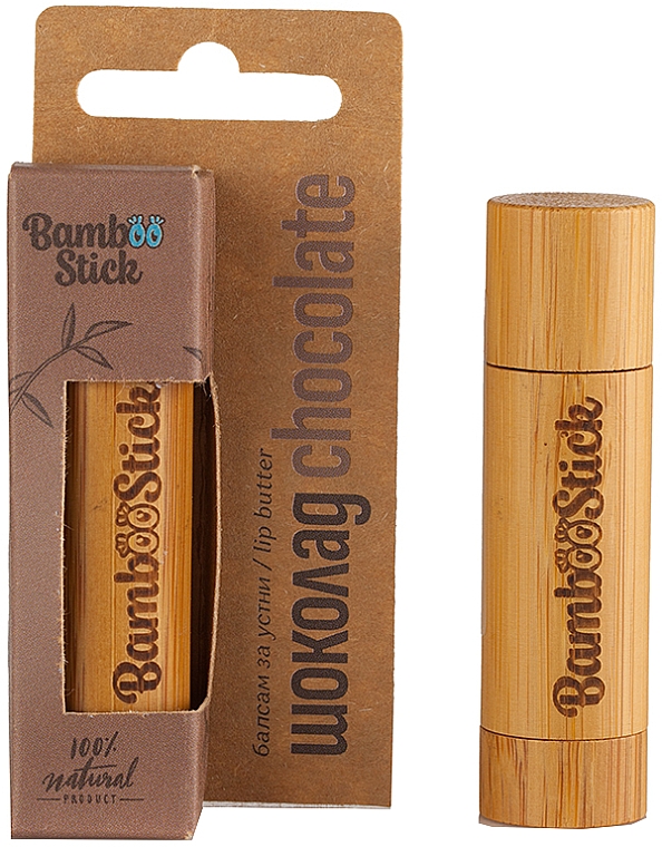Lippenbutter Schokolade - Bamboostick Chocolate Bamboo Natural Care Lip Butter — Bild N1