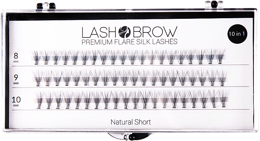 Wimpernbüschel-Set - Lash Brown Premium Flare Silk Lashes Natural Short — Bild N1