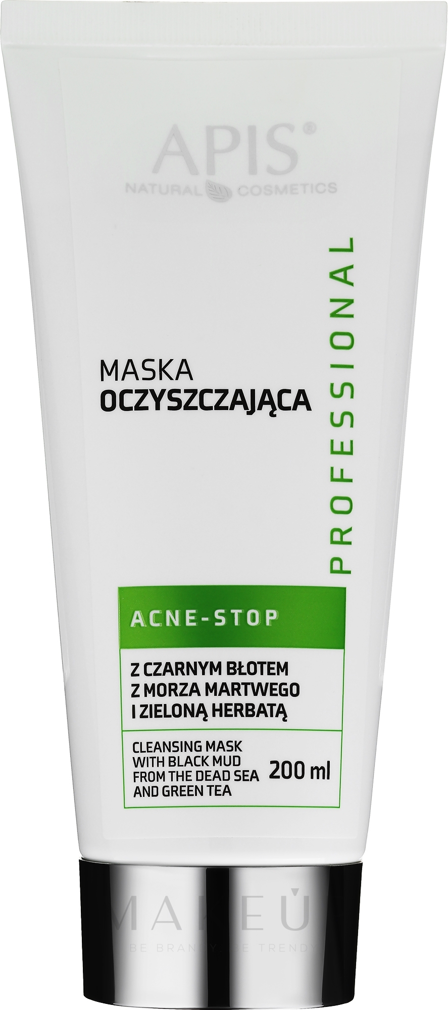 Reinigende Gesichtsmaske gegen Akne mit schwarzem Schlamm aus dem Toten Meer - APIS Professional Purifying Mask With Black Mud — Bild 200 ml