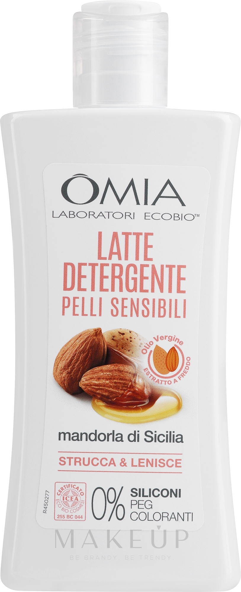 Gesichtsreinigungsmilch mit Mandeln und Malve - Omia Labaratori Ecobio Almond And Mallow Cleansing Milk — Bild 200 ml