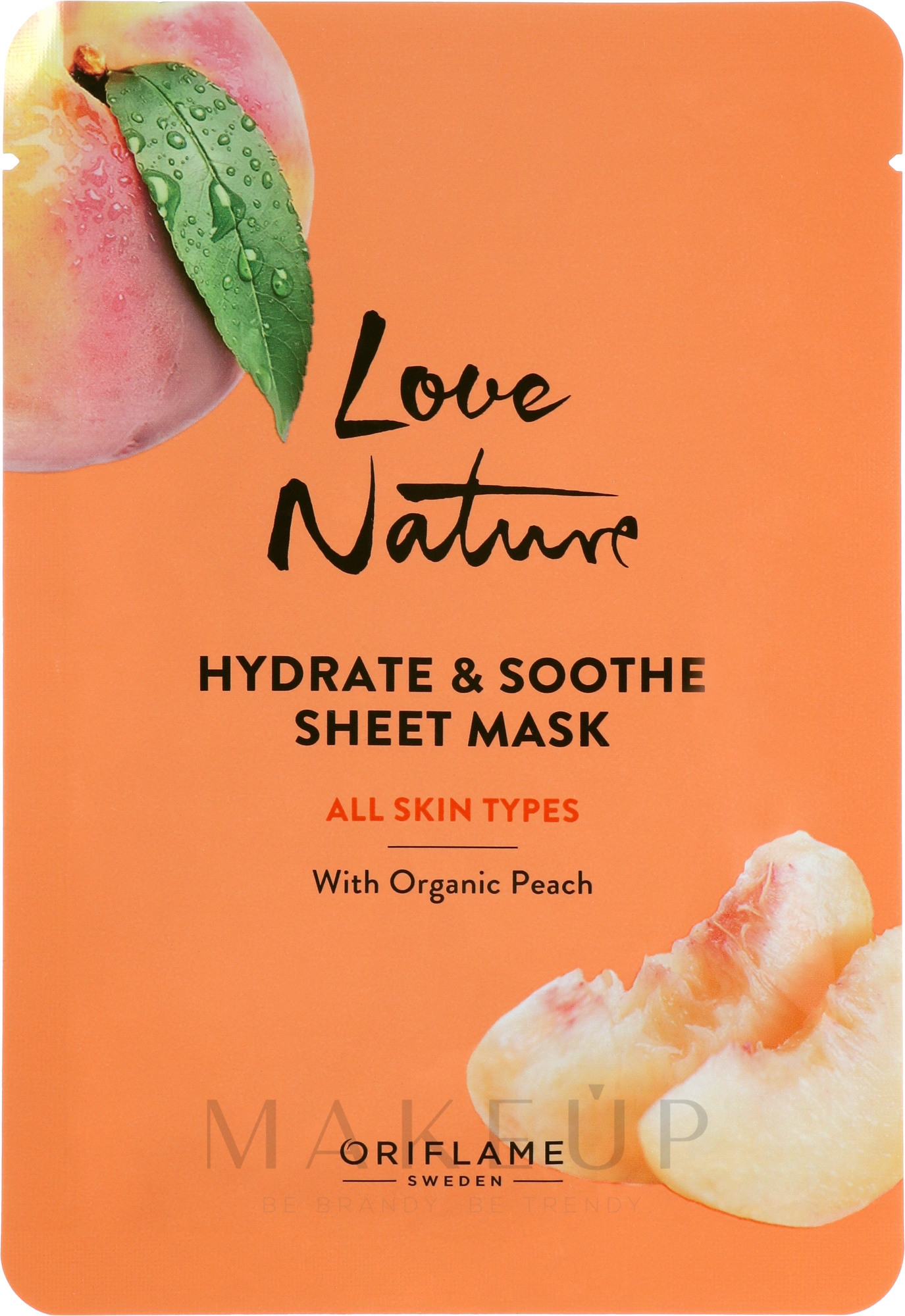 Glättende Tuchmaske mit Pfirsich - Oriflame Love Nature Hydrate & Soothe Sheet Mask — Bild 24 ml