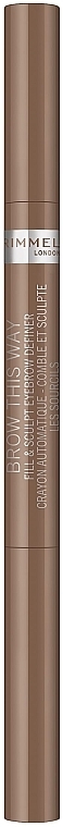 Augenbrauenstift - Rimmel Brow This Way 2-in-1 Filler & Fixer — Bild N2