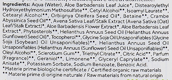 Haarspülung mit Bio-Aloe-Saft 15% und Hafer-Extrakt - I Provenzali Aloe Conditioner — Bild N3