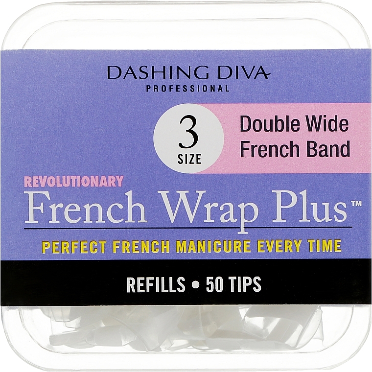 Nageltips French Wrap - Dashing Diva French Wrap Plus Double Wide White 50 Tips Size 3 — Bild N1