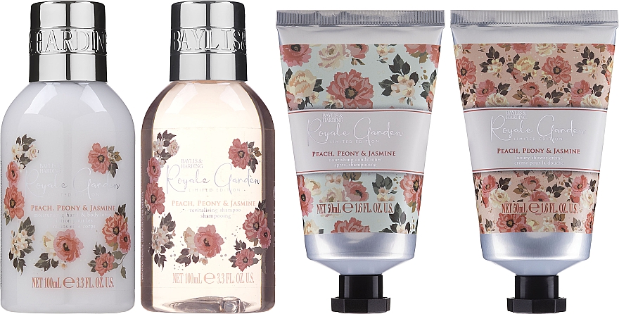 Haar- und Körperpflegeset - Baylis & Harding Royale Set (Duschcreme 50ml + Körperlotion 100ml + Haarshampoo 100ml + Haarconditioner 50ml + Kosmetiktasche) — Bild N2