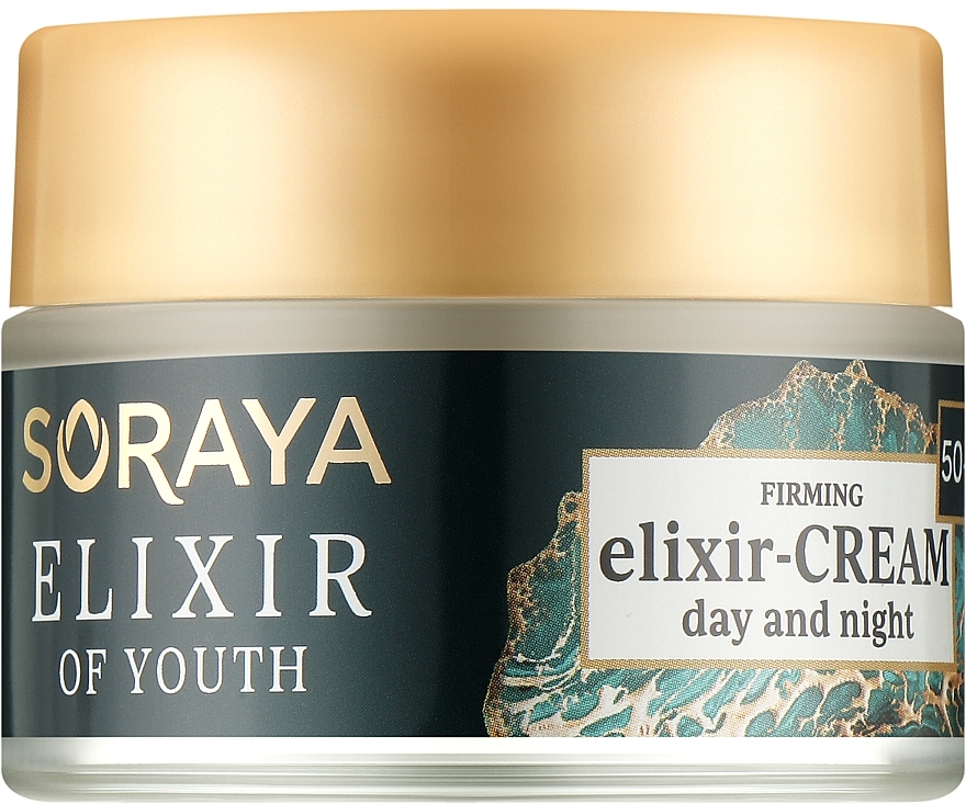 Straffende Gesichtselixier-Creme mit Malachit und Kollagen für Tag und Nacht - Soraya Youth Elixir Firming Cream-Elixir 50+ — Bild N1