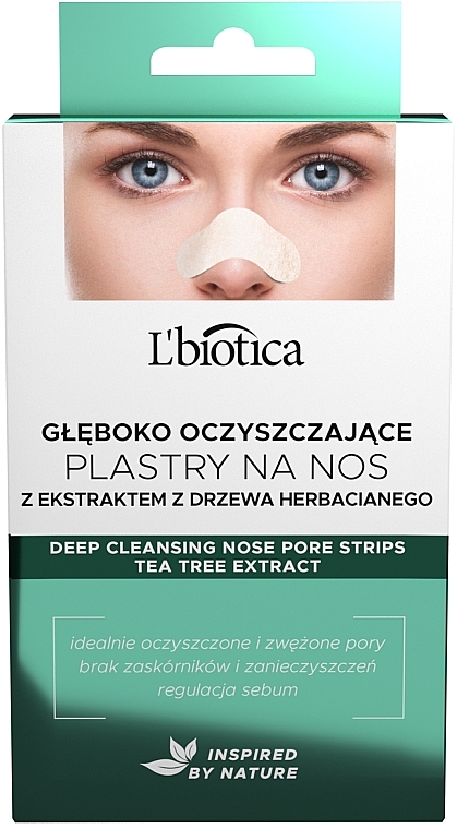 Porenreinigende Nasenpatches mit Grüntee-Extrakt - L'biotica Deep Cleansing Nose Patches — Bild N1