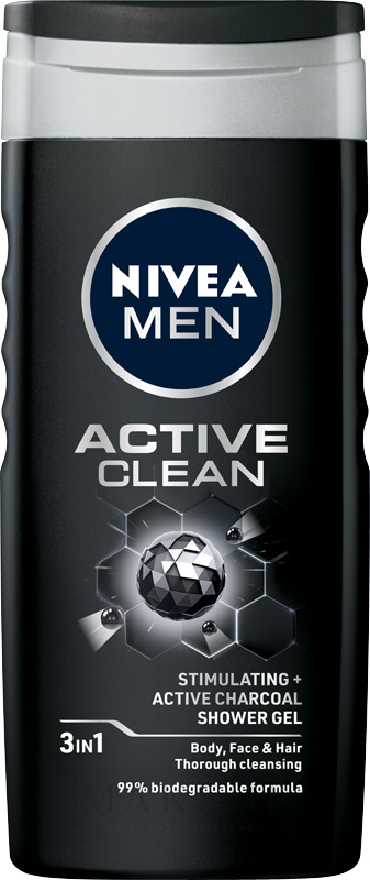 Duschgel mit Aktivkohle "Active Clean" für Männer - NIVEA Men Active Clean Shower Gel — Foto 250 ml