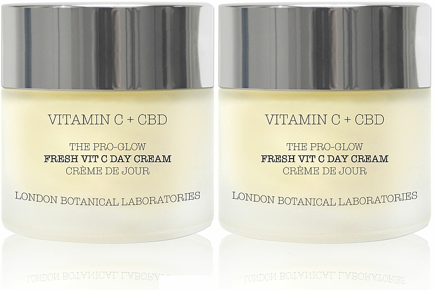 Gesichtsflegeset - London Botanical Laboratories Vitamin C+CBD The Pro-Glow Fresh Vit C Day Cream (Tagescreme 50ml + Tagescreme 50ml) — Bild N1