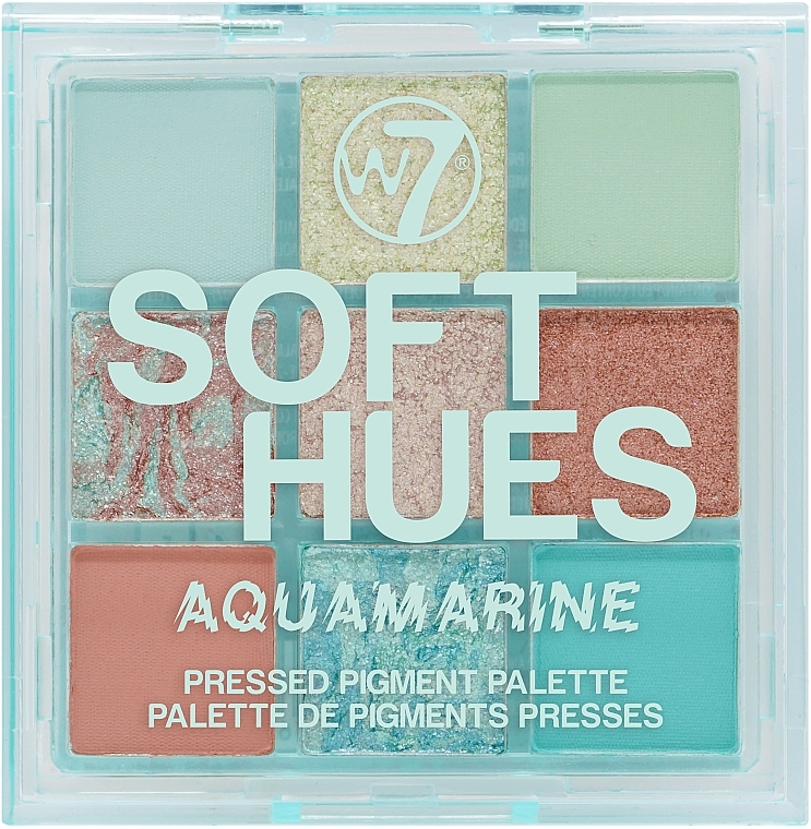 Lidschattenpalette - W7 Soft Hues Aquamarine Pressed Pigment Palette — Bild N1