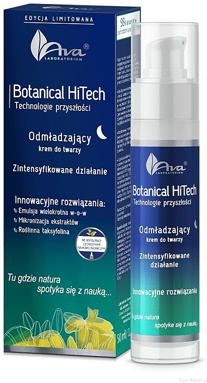 Verjüngende Gesichtscreme für die Nacht - AVA Laboratorium Botanical HiTech Night Cream — Bild N1