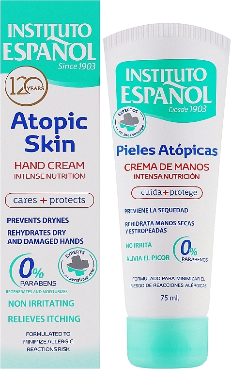 Schützende Handcreme für atopische Haut - Instituto Espanol Atopic Skin Hand Cream  — Bild N2