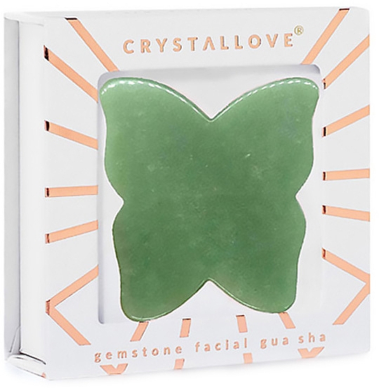 Gesichtsmassage-Platte aus Aventurin-Quarz Schmetterling - Crystallove Butterfly Aventurine Gua Sha — Bild N2