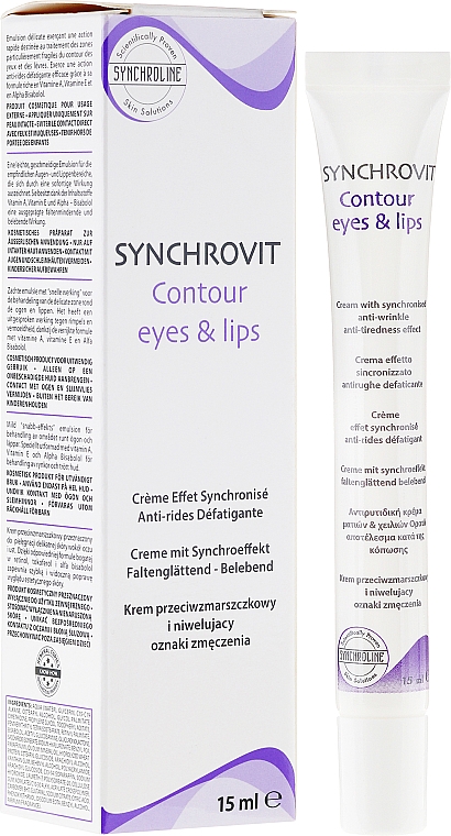 Anti-Aging Augen- und Lippenkonturcreme gegen Falten - Synchroline Synchrovit Contour Eyes & Lips Cream — Bild N1