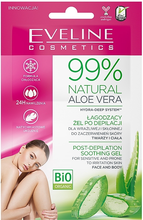 Multifunktionales Gesichts- und Körpergel mit Aloe - Eveline Cosmetics 99% Aloe Vera Gel — Bild N1