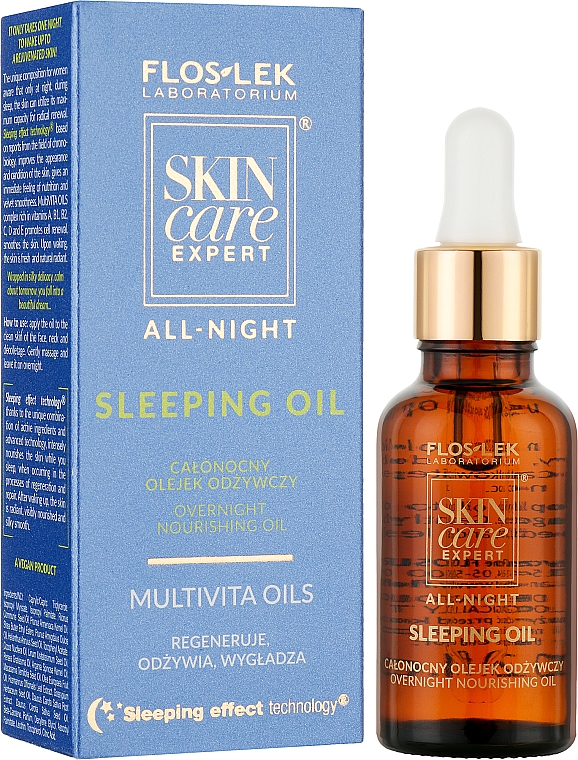 Nährendes Öl für Gesicht, Hals und Dekolleté - Floslek Skin Care Expert Overnight Oil Nourishing — Bild N2