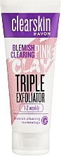 Düfte, Parfümerie und Kosmetik Gesichtspeeling mit rosa Tonerde für Problemhaut - Avon Clearskin Blemish Clearing Pink Clay Triple Exfoliator 