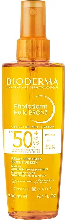 Trockenes Sonnenschutzöl für den Körper SPF 50+ - Bioderma Photoderm Bronz Dry Oil SPF 50+ — Bild N2