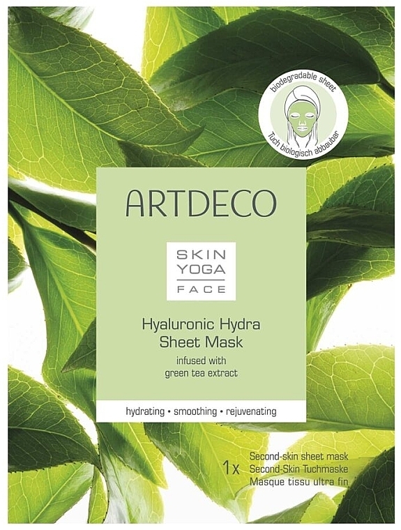 Gesichtsmaske mit Hyaluronsäure und grünem Tee - Artdeco Skin Yoga Face Hyaluronic Hydra Sheet Mask — Bild N1