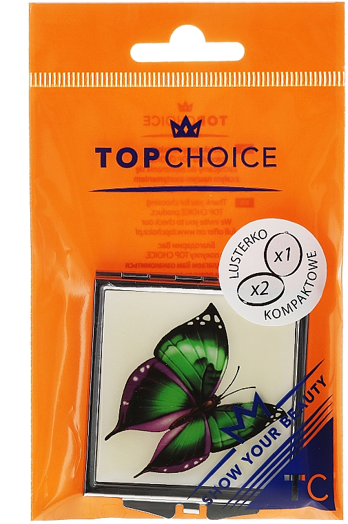 Kosmetischer Taschenspiegel Schmetterling 85420 grün-violett - Top Choice — Bild N1