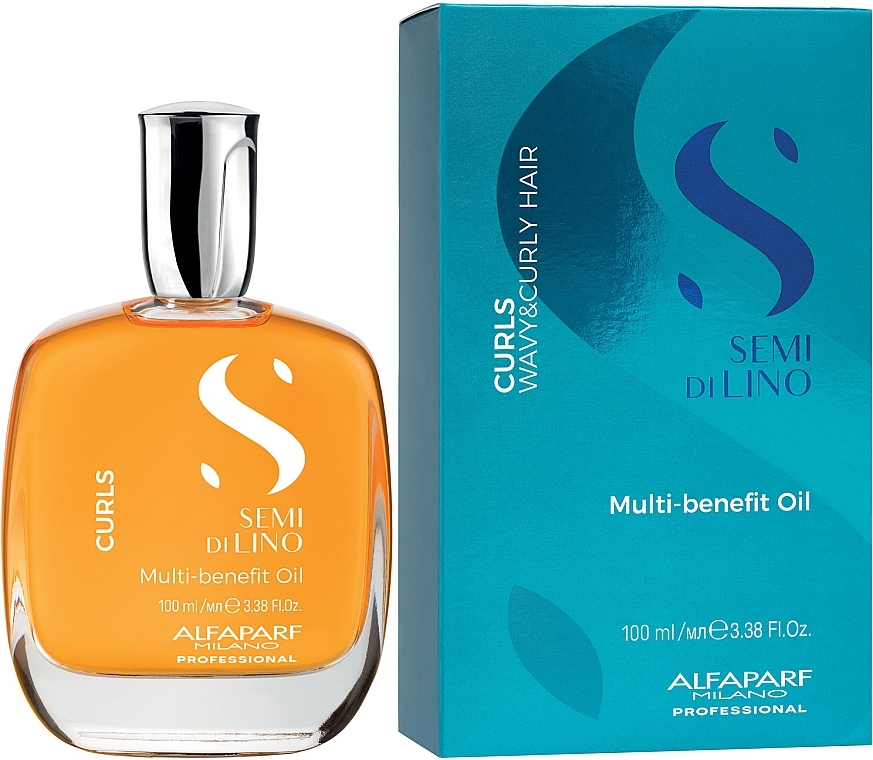 Multifunktionales Öl für lockiges und welliges Haar - Alfaparf Semi Di Lino Curls Multi-Benefit Oil — Bild N2