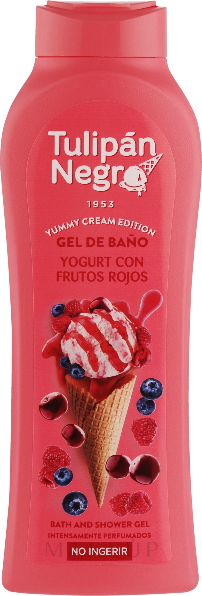 Duschgel Joghurt und rote Beeren - Tulipan Negro Intense Bath And Shower Gel Yoghurt With Red Fruits  — Bild 650 ml