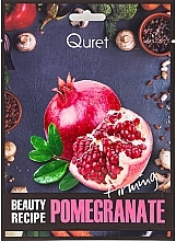 Düfte, Parfümerie und Kosmetik Tuchmaske für das Gesicht mit Granatapfelextrakt - Quret Beauty Recipe Mask Pomegranate Firming