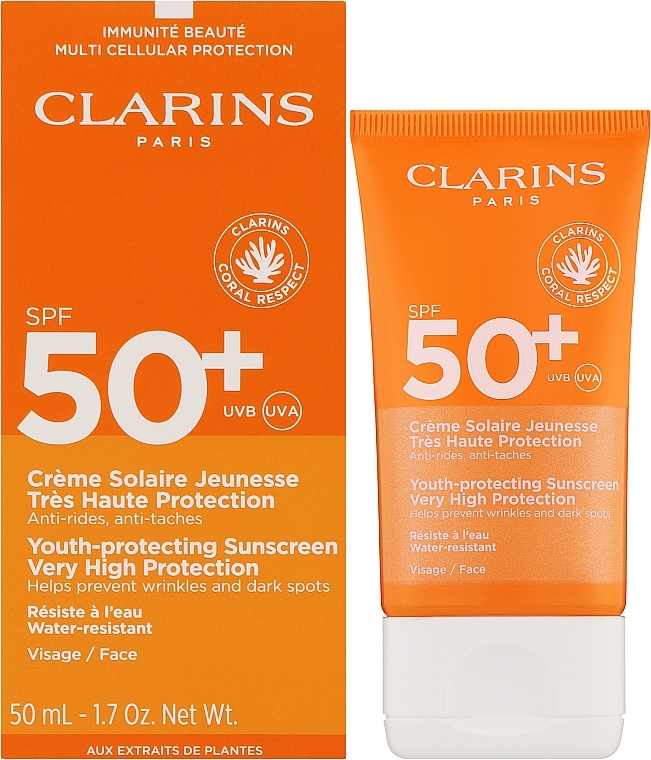 Anti-Falten-Sonnenschutzcreme - Clarins Youth-Protecting Sunscreen SPF 50 — Bild N2