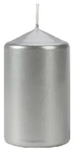 Düfte, Parfümerie und Kosmetik Zylindrische Kerze 60x100 mm Silbermetallic - Bispol