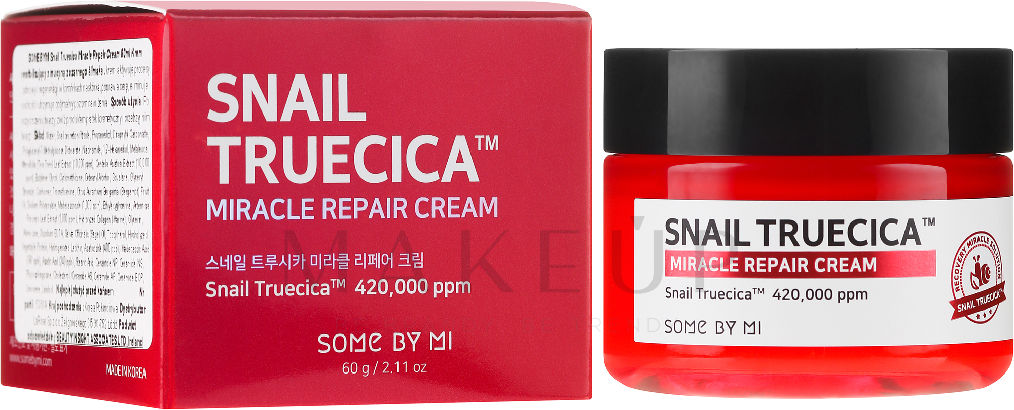 Revitalisierende Gesichtscreme mit Schneckenmucinextrakt und Ceramiden - Some By Mi Snail Truecica Miracle Repair Cream — Foto 60 g