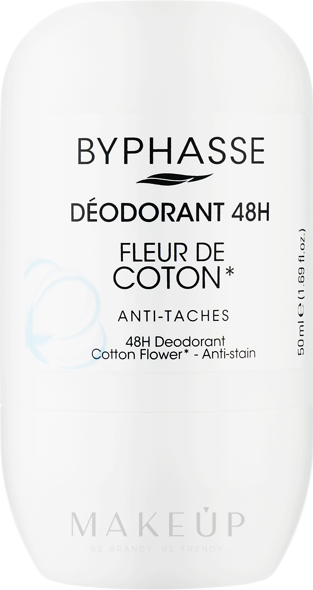 Deo Roll-on mit Baumwolle - Byphasse 48H Cotton Flower Deodorant — Bild 50 ml