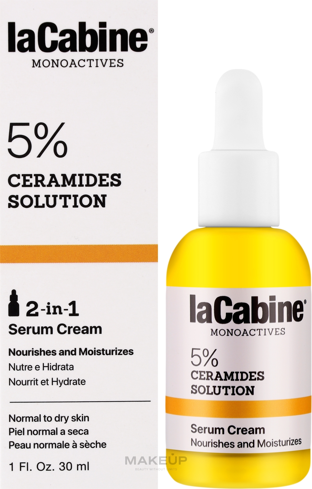 Creme-Serum für das Gesicht - La Cabine Monoactives 5% Ceramides Solution Serum Cream — Bild 30 ml